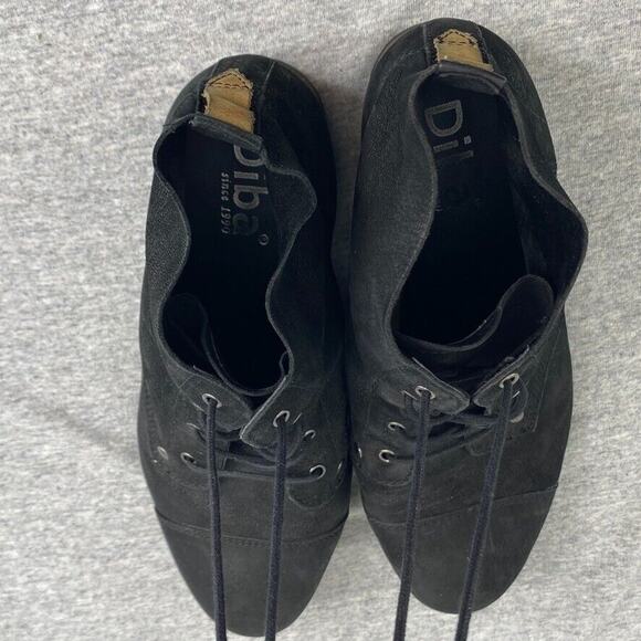 Diba Booties Womens 9.5M Black Leather Eli Boots Combat Lace Up Cap Toes - Picture 11 of 11